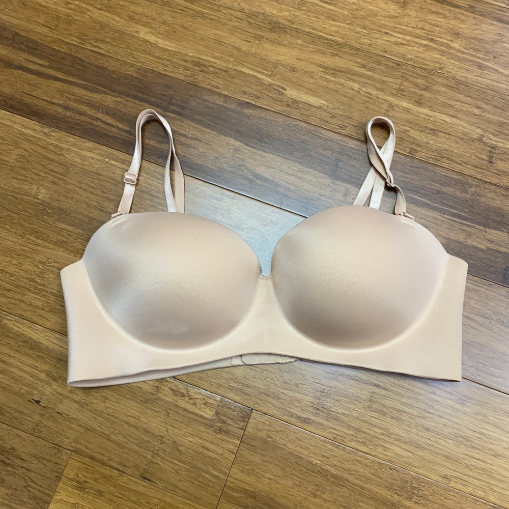 Sophie B Strapless‎ Bra Womens Size 36C Beige Padded Wireless Convertible Nude